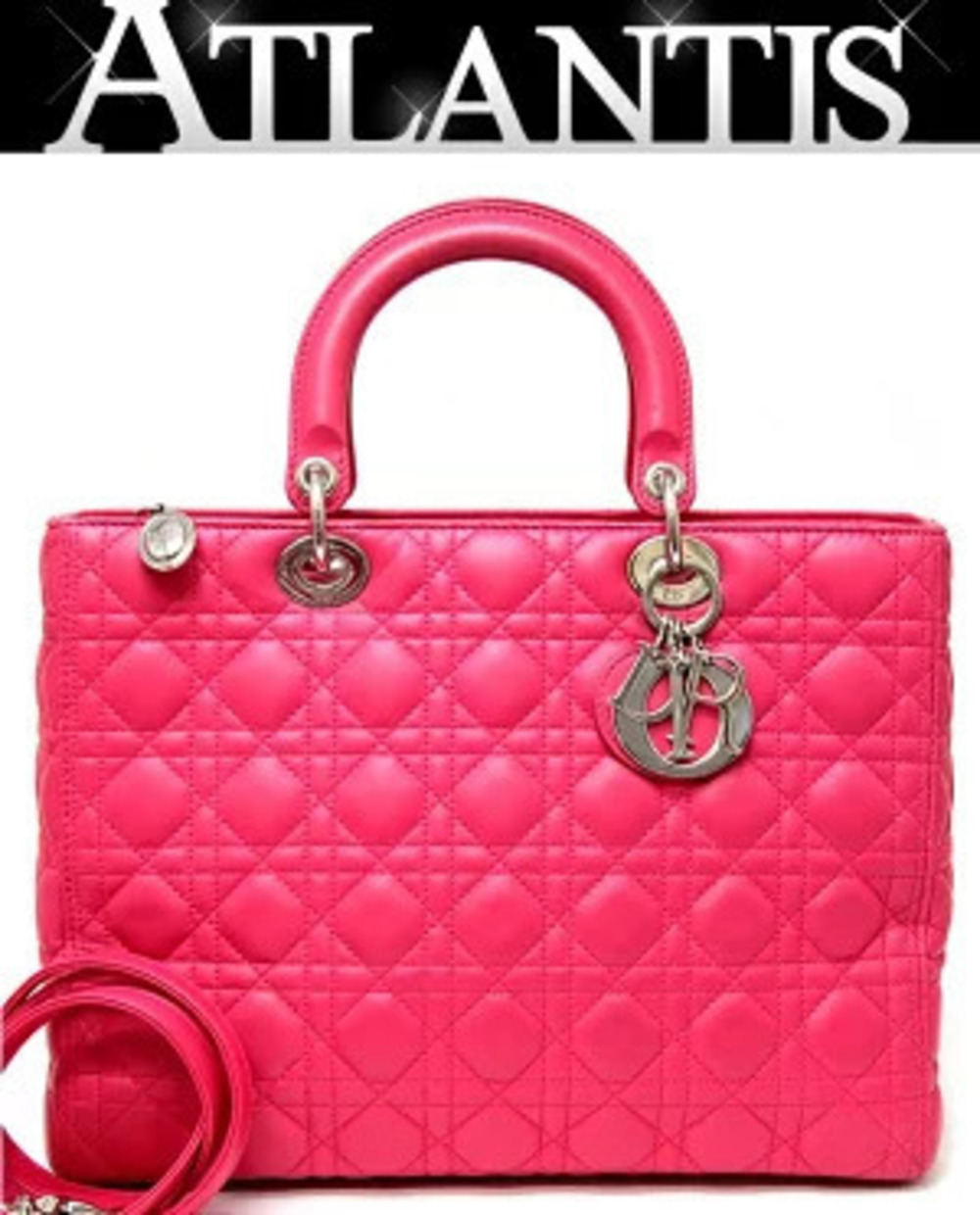 Christian Dior Lady Cannage Bag Lambskin Pink